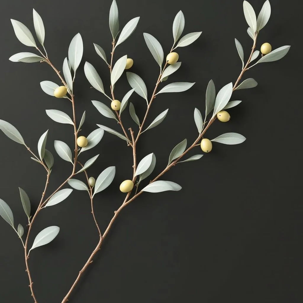 Artificial Olive Branch Stem Set