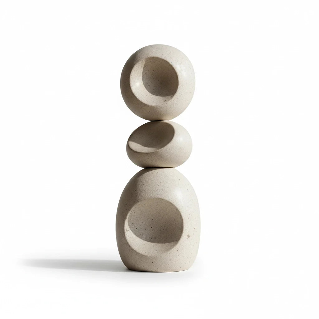 Carved Stone Figurine in Modern Totem Form