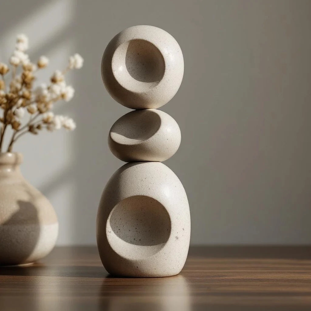 Carved Stone Figurine in Modern Totem Form