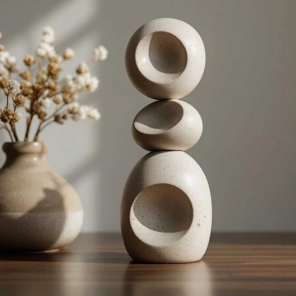 Carved Stone Figurine in Modern Totem Form