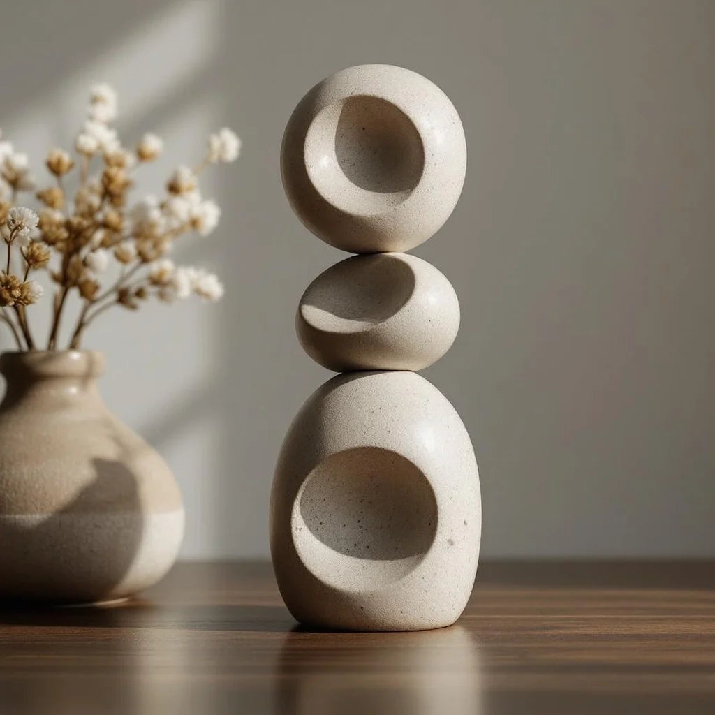 Carved Stone Figurine in Modern Totem Form