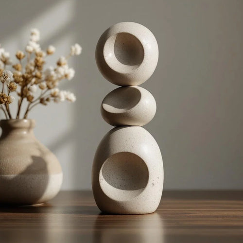 Carved Stone Figurine in Modern Totem Form