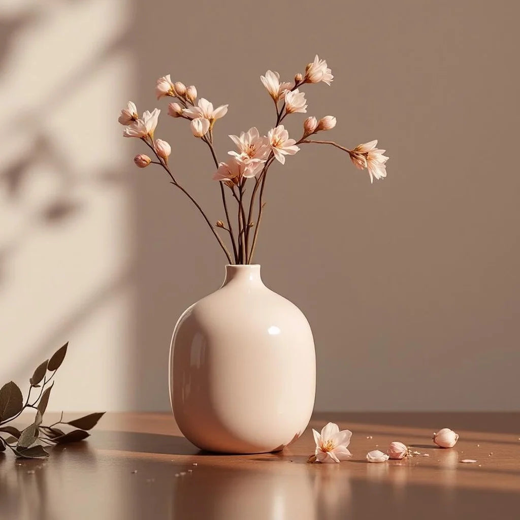 Ceramic Bud Vase in Soft Blush