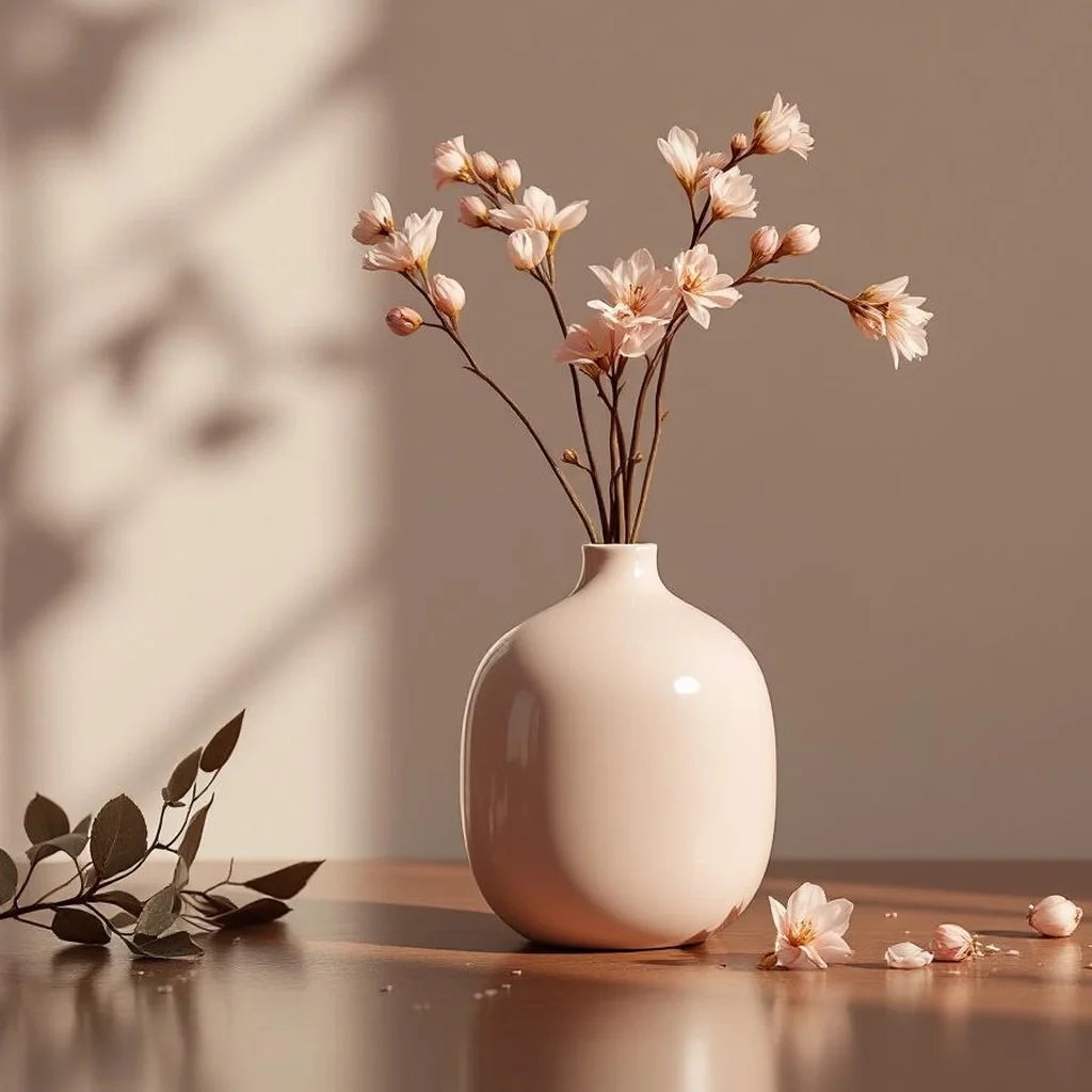 Ceramic Bud Vase in Soft Blush