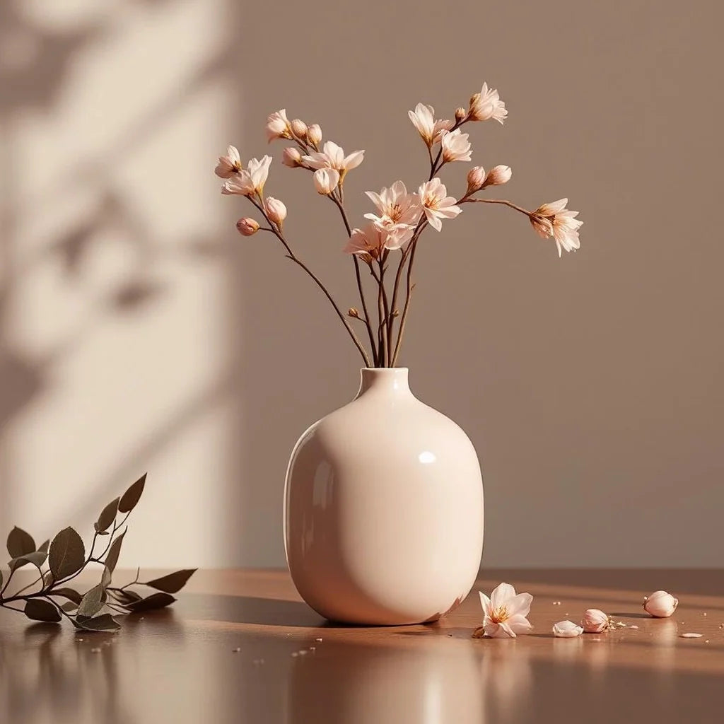 Ceramic Bud Vase in Soft Blush
