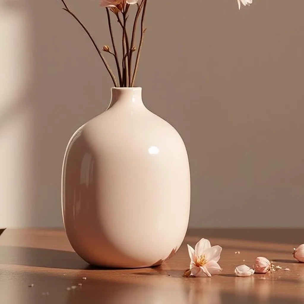 Ceramic Bud Vase in Soft Blush