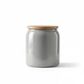 Ceramic Decorative Jar with Lid in Fog Gray