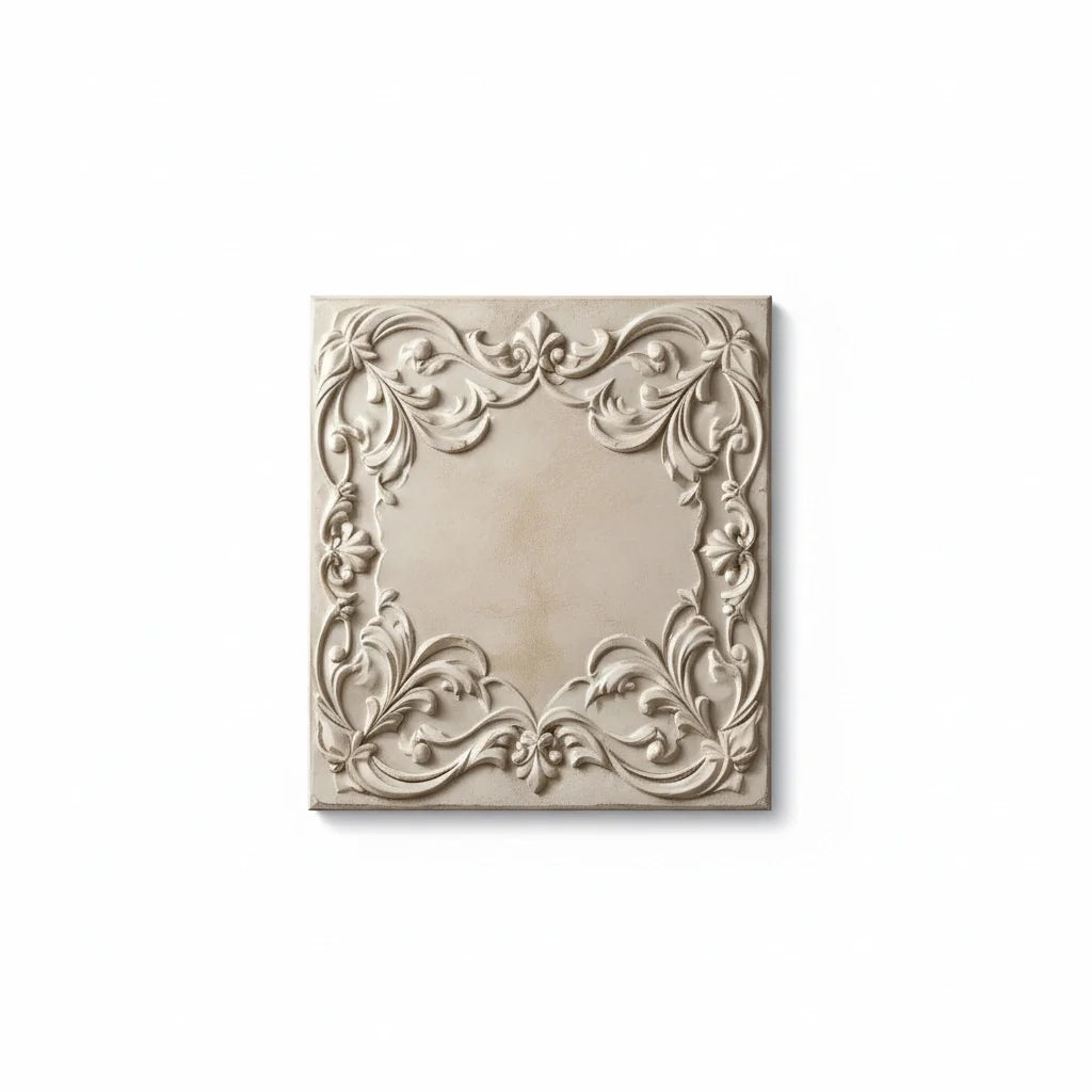 Decorative Plaque in Carved Limestone Look