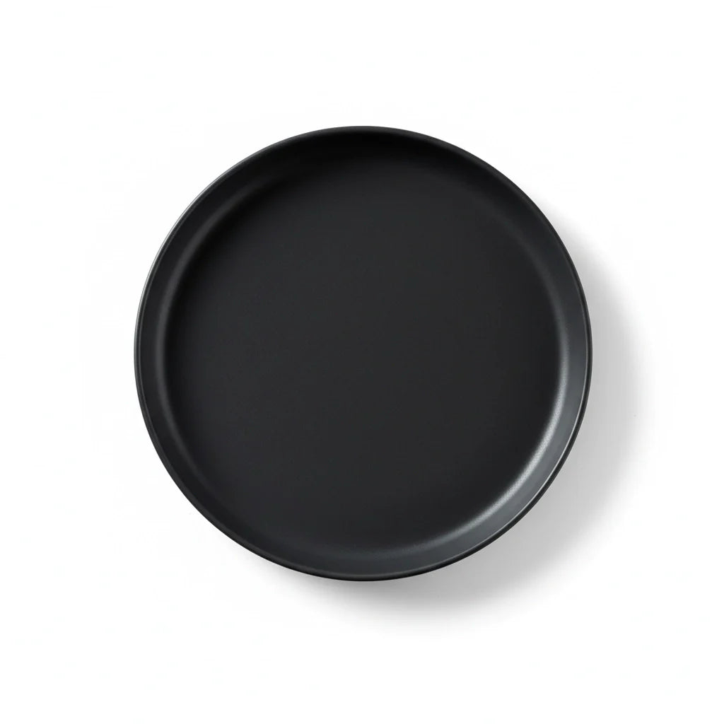 Decorative Stoneware Plate in Matte Charcoal