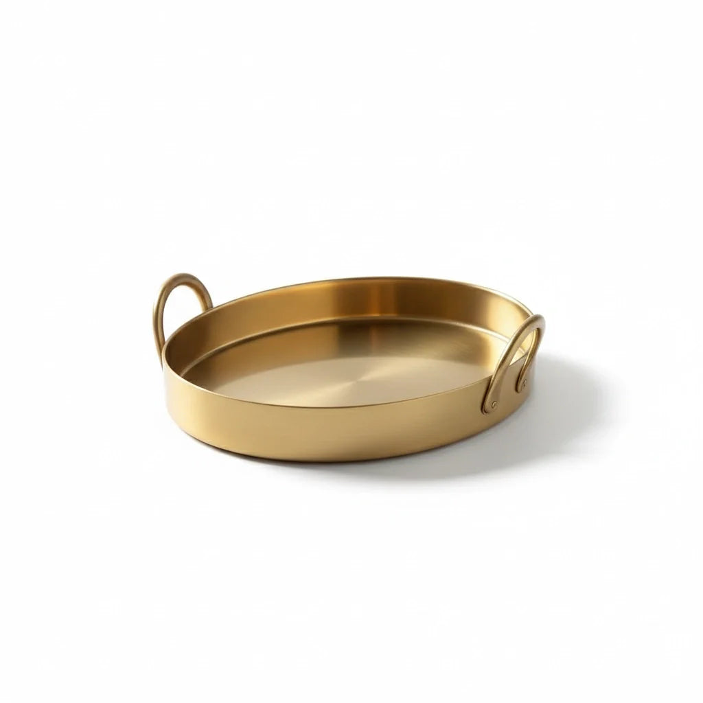 Decorative Tray in Brushed Brass Oval