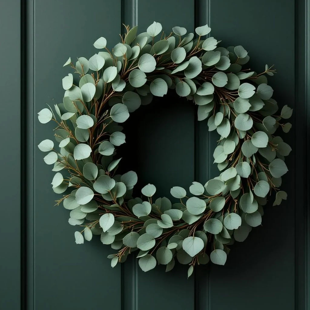 Decorative Wreath in Eucalyptus Green