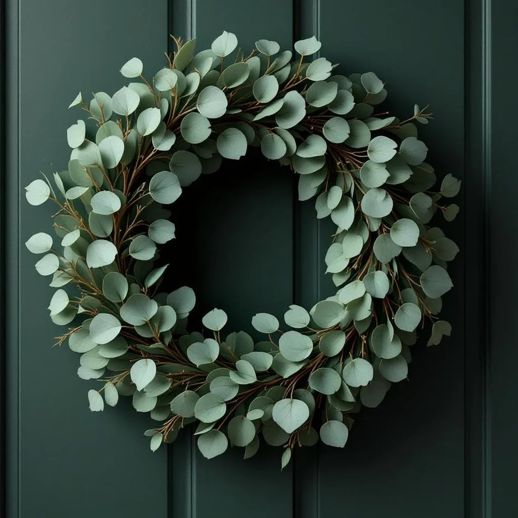 Decorative Wreath in Eucalyptus Green