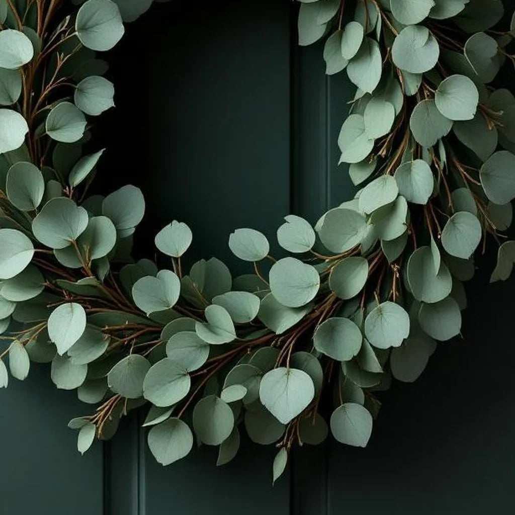 Decorative Wreath in Eucalyptus Green