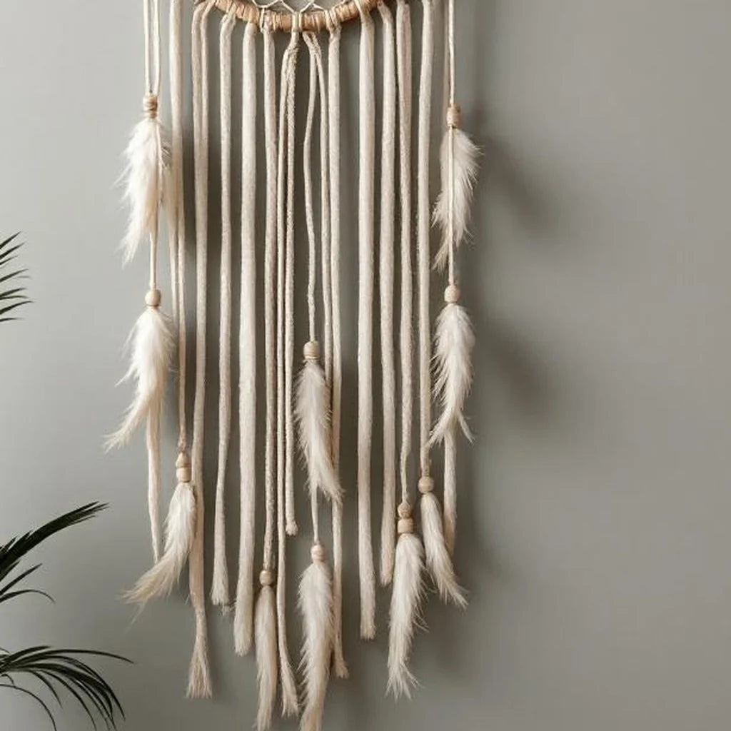 Dreamcatcher Wall Hanging in Natural Cotton