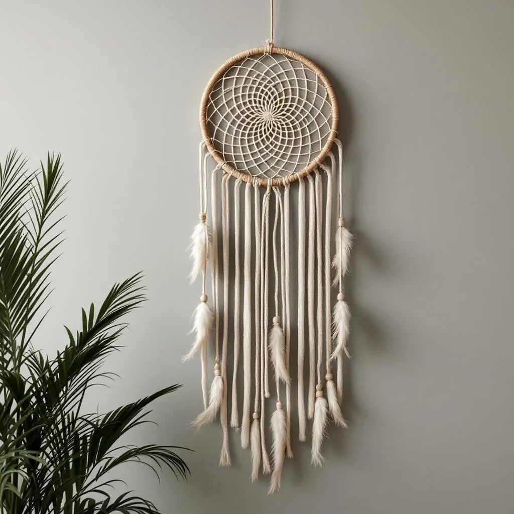 Dreamcatcher Wall Hanging in Natural Cotton