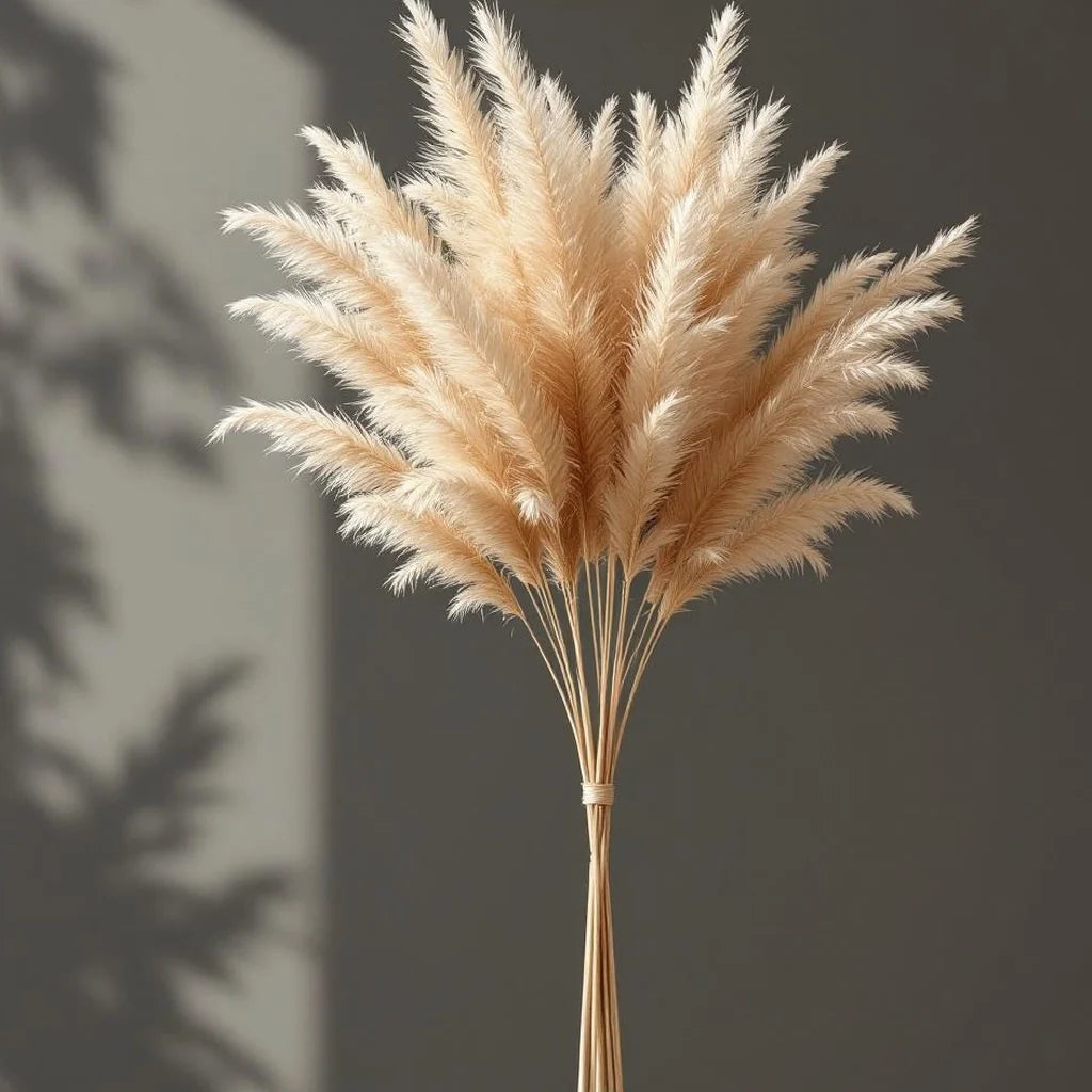 Dried Pampas Grass Bundle in Natural Beige