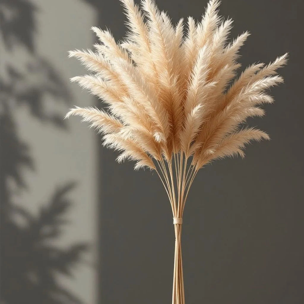 Dried Pampas Grass Bundle in Natural Beige