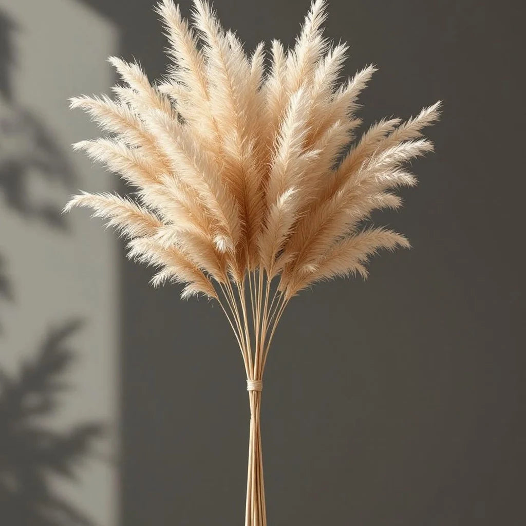 Dried Pampas Grass Bundle in Natural Beige