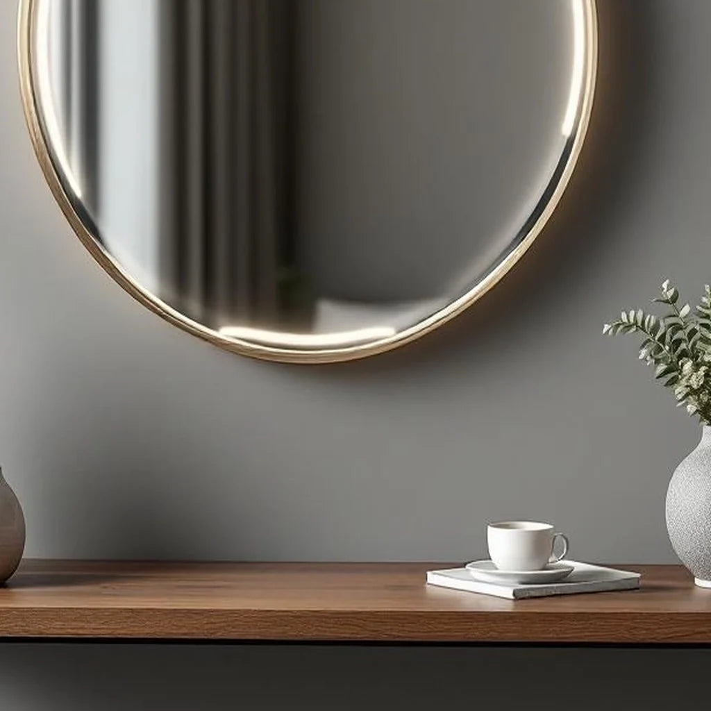 Framed Mirror in Thin Brushed Nickel