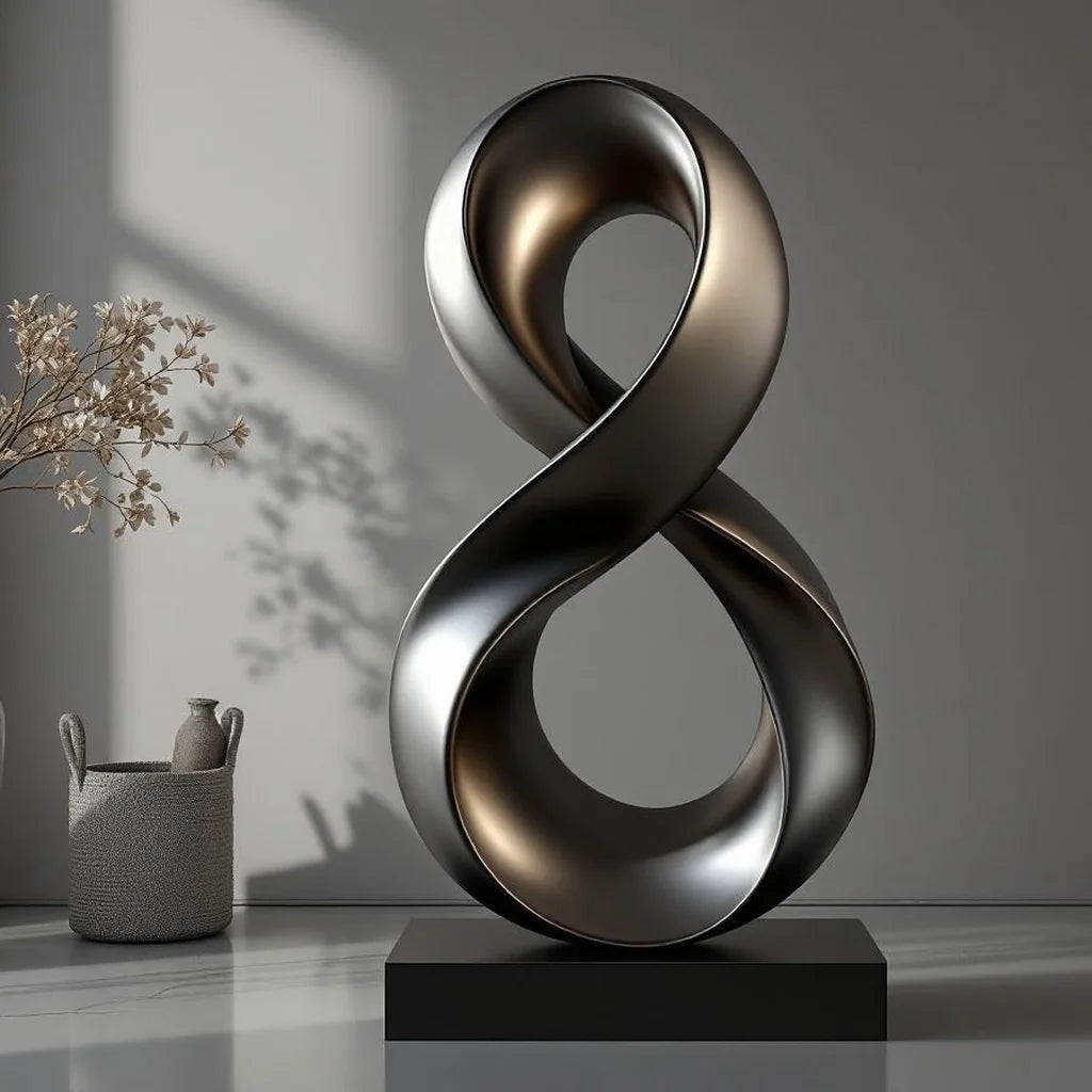 Large Abstract Steel Sculpture in Twisted Ribbon Form