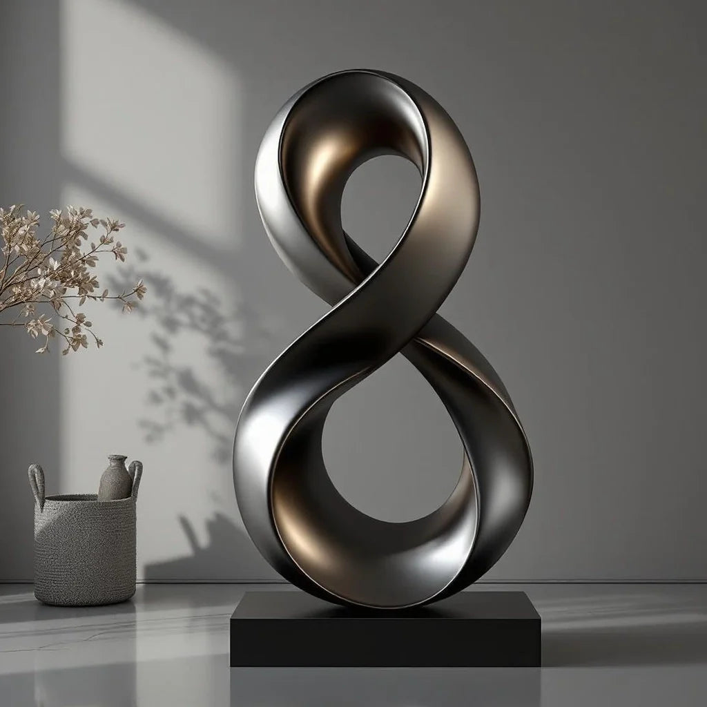 Large Abstract Steel Sculpture in Twisted Ribbon Form