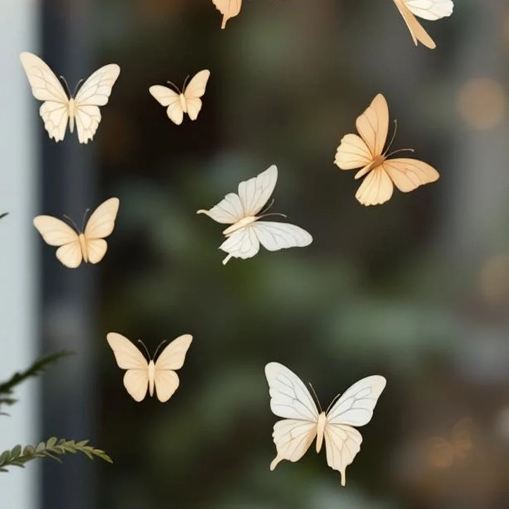 Magnetic Window Butterfly Set in Neutral Tones
