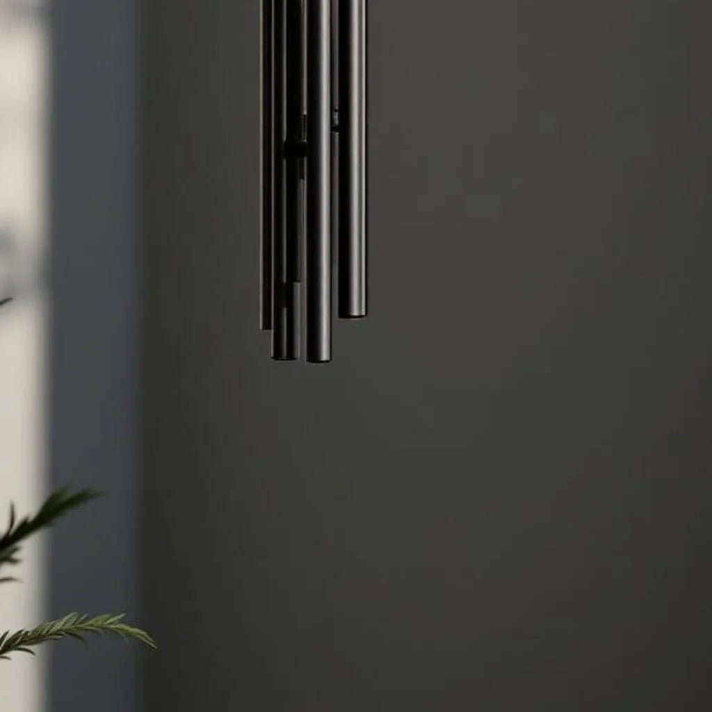 Minimal Wind Chime in Matte Black Aluminum