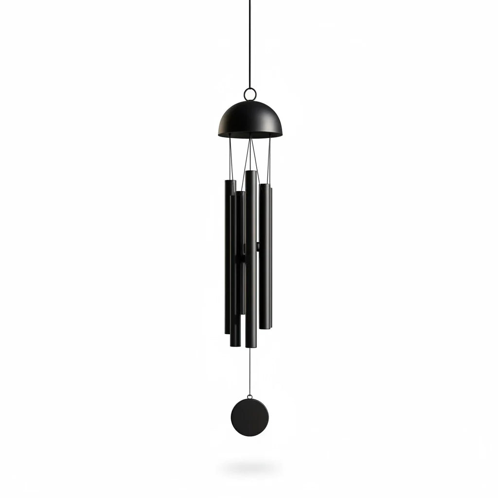 Minimal Wind Chime in Matte Black Aluminum