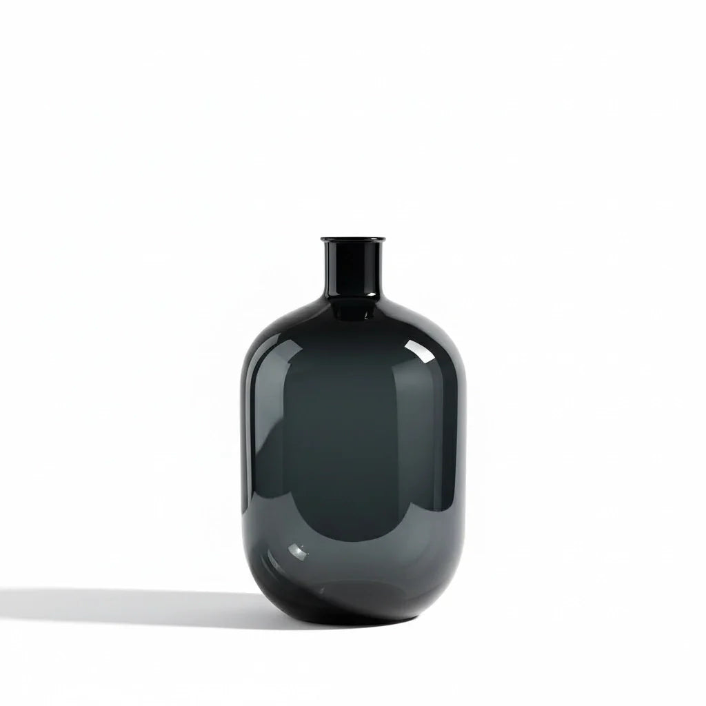 Monumental Glass Vase in Smoke Gray