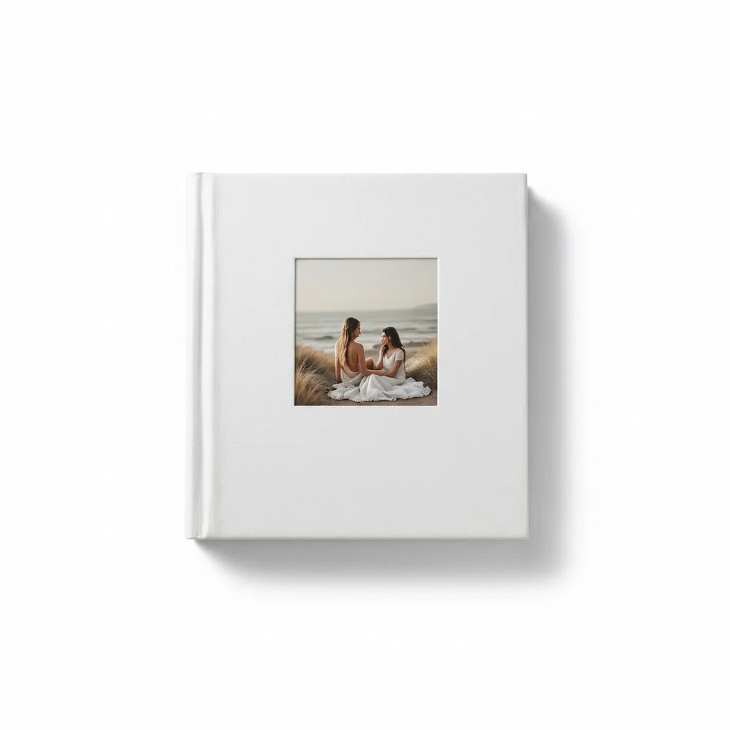 Photo Album in Soft White Linen Cover
