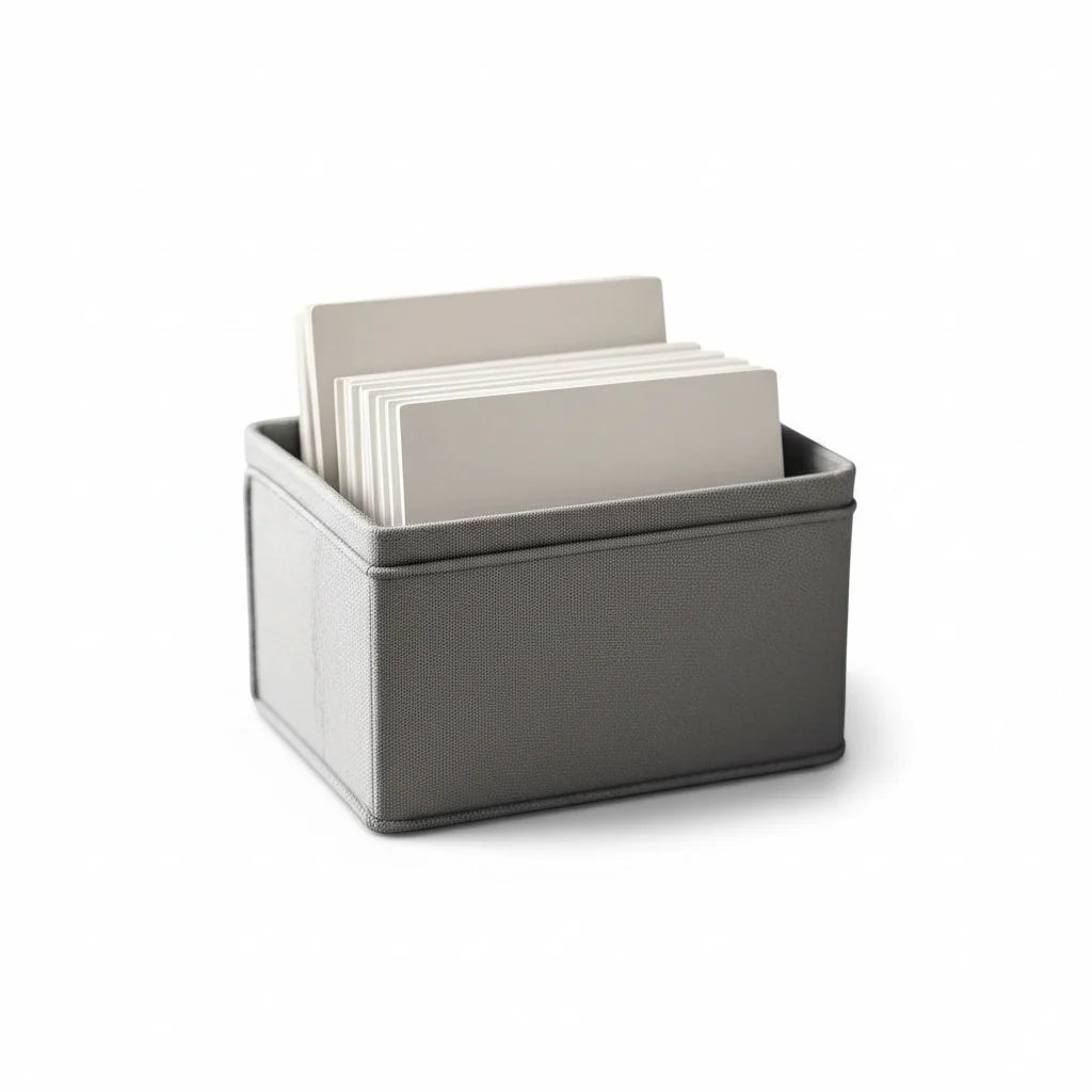 Recipe Card Box in Linen Gray
