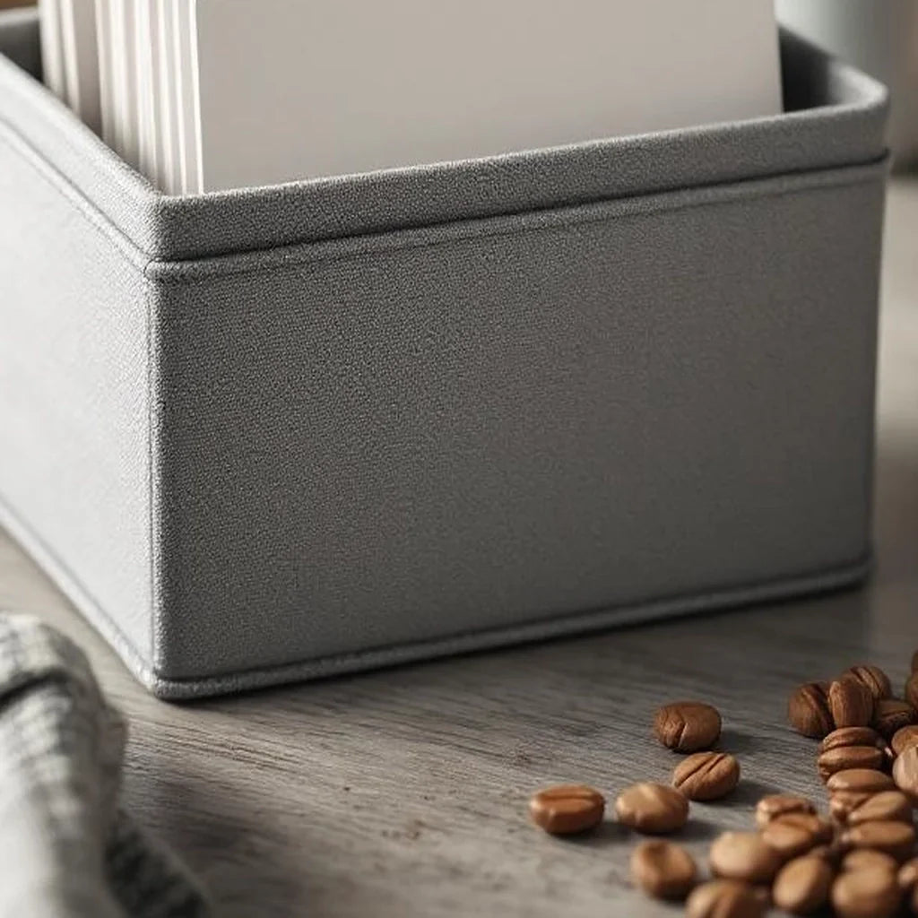 Recipe Card Box in Linen Gray